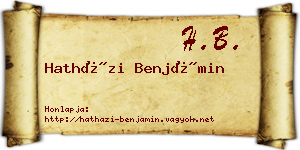 Hatházi Benjámin névjegykártya