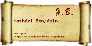 Hatházi Benjámin névjegykártya